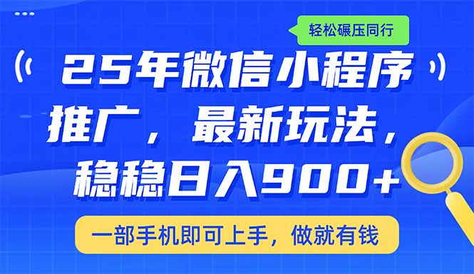 （14411期）25年最新小程序推广教学，稳定日入900+，轻松碾压同行-鸿雁学习网